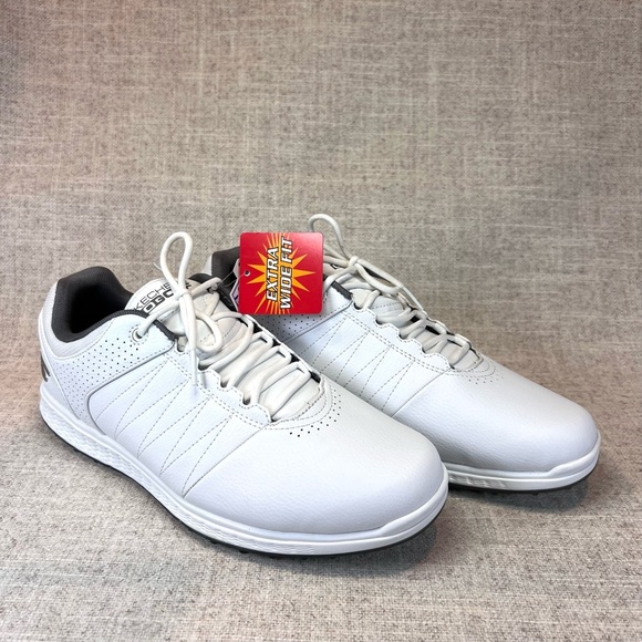 Skechers Go Golf mens size 7.5 Wide white spikeless golf shoes sneakers NWT - Picture 1 of 9
